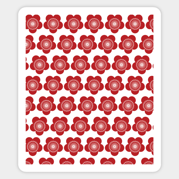 Spring Blossoms - Red - Emma Sticker by carynbourke